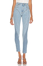 Mugler Spiral Panel Skinny in Pale Blue, view 1, click to view large image.