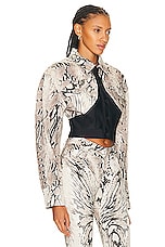 Mugler Cropped Jacket in Wrapped Snake Roccia, view 2, click to view large image.