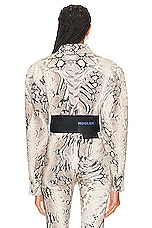 Mugler Cropped Jacket in Wrapped Snake Roccia, view 3, click to view large image.
