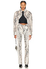 Mugler Cropped Jacket in Wrapped Snake Roccia, view 4, click to view large image.
