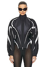 Mugler Bomber Jacket in Black, view 1, click to view large image.