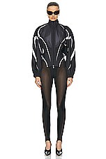 Mugler Bomber Jacket in Black, view 4, click to view large image.