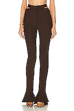 Mugler Cinched Ankle Pant in Chocolate, view 1, click to view large image.
