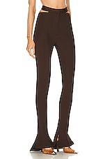 Mugler Cinched Ankle Pant in Chocolate, view 2, click to view large image.