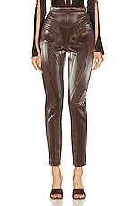 Mugler Embossed Skinny Pant in Chocolate, view 1, click to view large image.