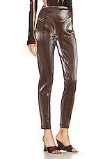 Mugler Embossed Skinny Pant in Chocolate, view 2, click to view large image.
