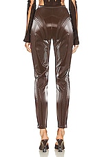 Mugler Embossed Skinny Pant in Chocolate, view 3, click to view large image.
