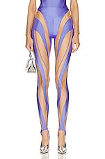 Mugler Spiral Illusion Legging in Lilac & Nude 01, view 1, click to view large image.