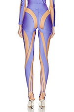 Mugler Spiral Illusion Legging in Lilac & Nude 01, view 4, click to view large image.