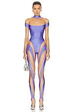 Mugler Spiral Illusion Legging in Lilac & Nude 01, view 5, click to view large image.