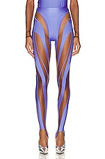 Mugler Spiral Illusion Legging in Lilac & Nude 02, view 1, click to view large image.
