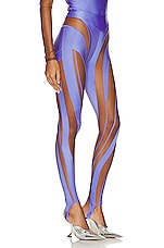 Mugler Spiral Illusion Legging in Lilac & Nude 02, view 2, click to view large image.