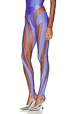 Mugler Spiral Illusion Legging in Lilac & Nude 02, view 3, click to view large image.