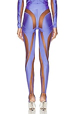 Mugler Spiral Illusion Legging in Lilac & Nude 02, view 4, click to view large image.
