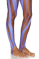 Mugler Spiral Illusion Legging in Lilac & Nude 02, view 6, click to view large image.