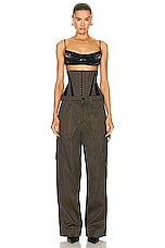 Mugler Waist Corset Pant in Military & Black, view 1, click to view large image.