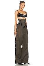 Mugler Waist Corset Pant in Military & Black, view 2, click to view large image.