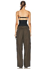 Mugler Waist Corset Pant in Military & Black, view 3, click to view large image.