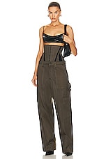 Mugler Waist Corset Pant in Military & Black, view 4, click to view large image.
