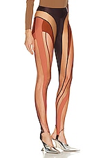Mugler Illusion Legging in Multicolor Dark Raisin & Nude 02, view 2, click to view large image.
