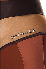 Mugler Illusion Legging in Multicolor Dark Raisin & Nude 02, view 7, click to view large image.