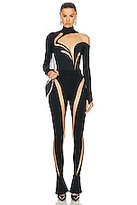 Mugler Illusion Legging in Black & Nude 01, view 4, click to view large image.