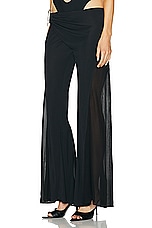 Mugler Flare Cut Out Pant in Black, view 3, click to view large image.