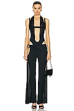 Mugler Flare Cut Out Pant in Black, view 5, click to view large image.