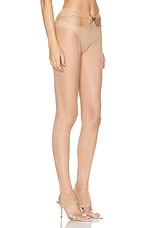 Mugler Cut Out Skinny Leg Pant in Beige, view 2, click to view large image.