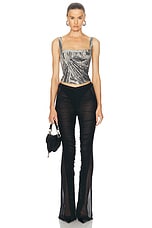 Mugler Mesh Flare Pant in Black, view 5, click to view large image.