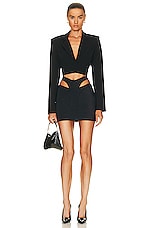 Mugler Cut Out Mini Skirt in Black, view 4, click to view large image.