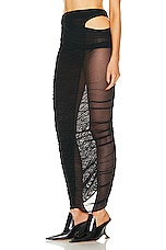 Mugler Mesh Midi Skirt in Black, view 3, click to view large image.