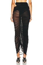 Mugler Mesh Midi Skirt in Black, view 4, click to view large image.