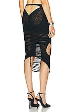 Mugler Mesh Bodycon Skirt in Black, view 1, click to view large image.