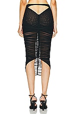 Mugler Mesh Bodycon Skirt in Black, view 4, click to view large image.
