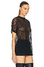 Mugler Jersey Tee in Black, view 2, click to view large image.