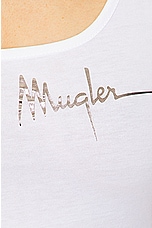 Mugler Cotton Tank Bodysuit in Warm White, view 7, click to view large image.