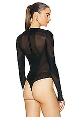 Mugler Glass Bodysuit in Black, view 4, click to view large image.