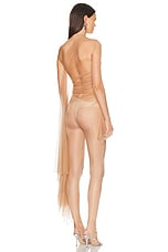 Mugler Stretch Illusion Sheer Top in Beige, view 4, click to view large image.