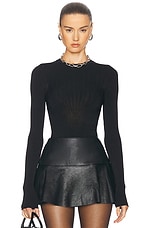 Mugler Long Sleeve Top in Black, view 1, click to view large image.