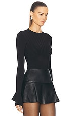 Mugler Long Sleeve Top in Black, view 2, click to view large image.