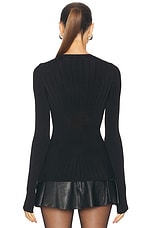 Mugler Long Sleeve Top in Black, view 3, click to view large image.