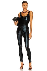 Mugler Embossed Bodysuit in Black, view 5, click to view large image.