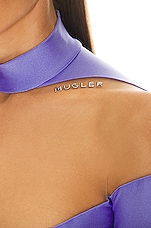 Mugler Illusion Stretch Bodysuit in Lilac & Nude 01, view 7, click to view large image.