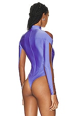 Mugler Illusion Stretch Bodysuit in Lilac & Nude 02, view 5, click to view large image.