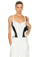 Mugler Corset Bodysuit in Ivory & Black, view 1, click to view large image.