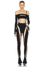 Mugler Off The Shoulder Bodysuit in Black, view 5, click to view large image.