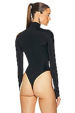 Mugler Mesh Bodysuit in Black & Nude 01, view 5, click to view large image.