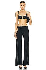 Mugler Cut Out Bikini Top in Black, view 4, click to view large image.