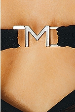 Mugler Cut Out Bikini Top in Black, view 5, click to view large image.